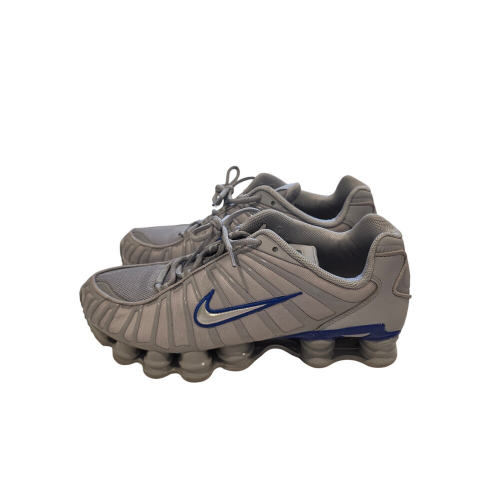 Nike Shox R4 Mens 12 Gray Blue Athletic Running Sneakers Tech Runner CN0151-001